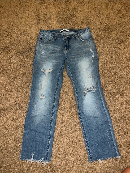 Denim - Distressed Women's Blue Jeans - Classic Mid Wash